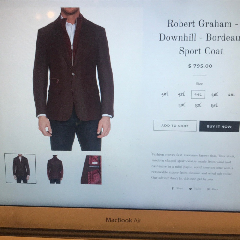 Robert Graham Downhill- Bordeaux Sport Coat